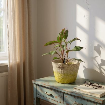 Panier Cache-Pot "Azulejo" • Ø 20 cm × H 15 cm 🌾