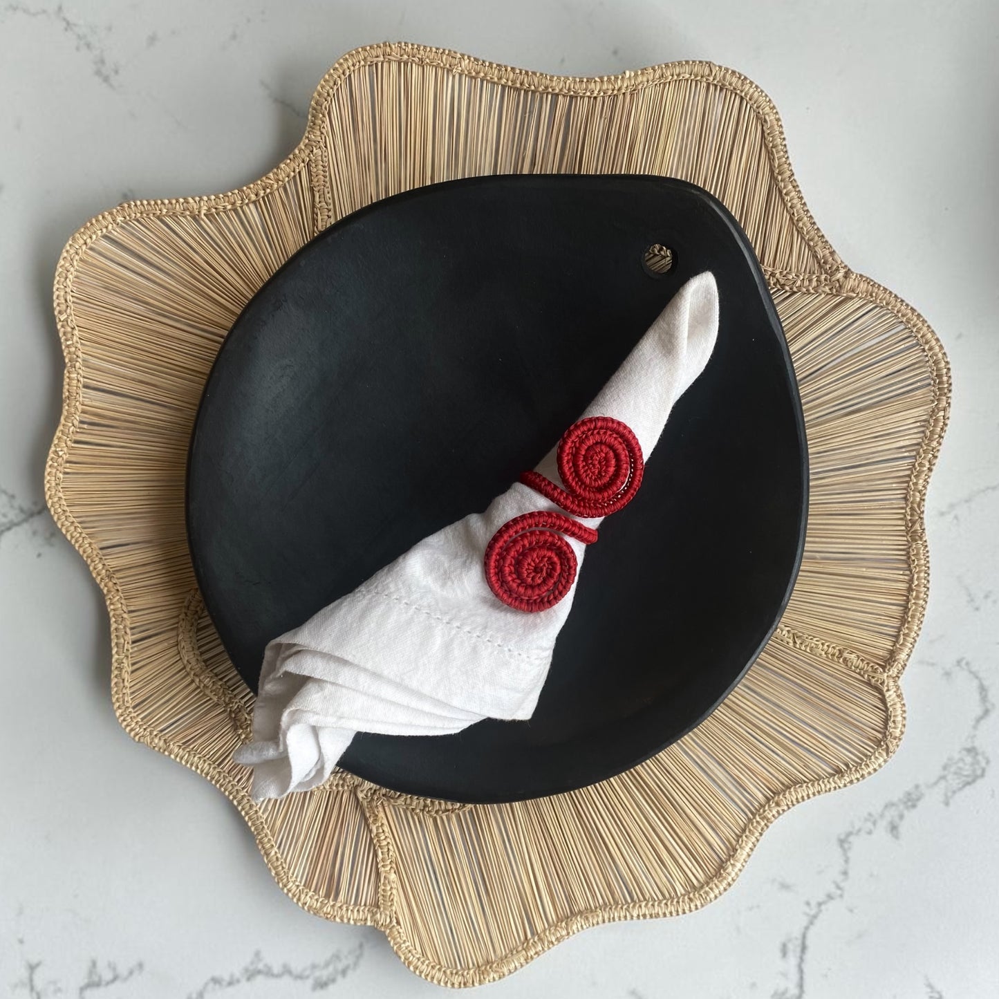 Rond de serviette "LunaIraca" – Fibre naturelle artisanale 🌙