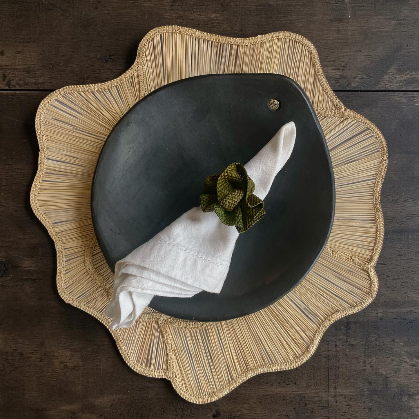 Rond de serviette "LunaIraca" – Fibre naturelle artisanale 🌙
