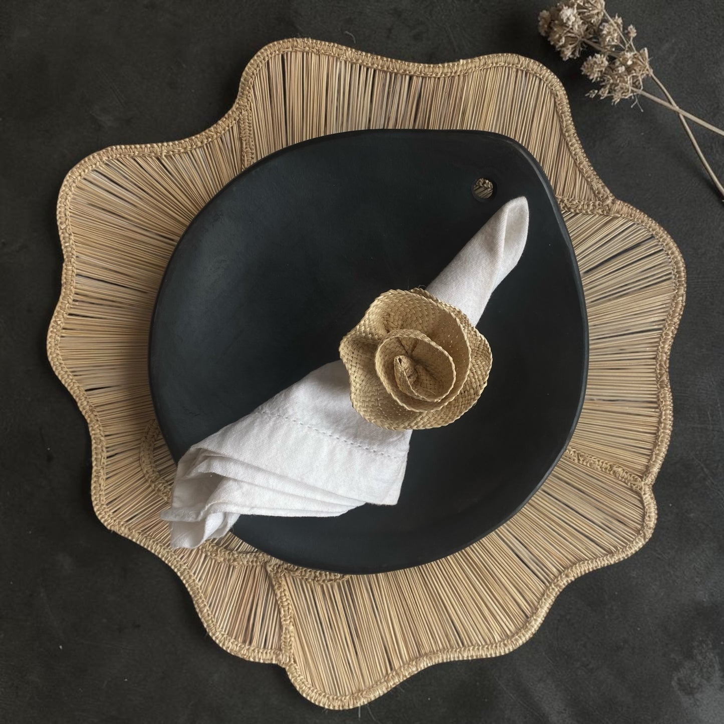 Rond de serviette "LunaIraca" – Fibre naturelle artisanale 🌙