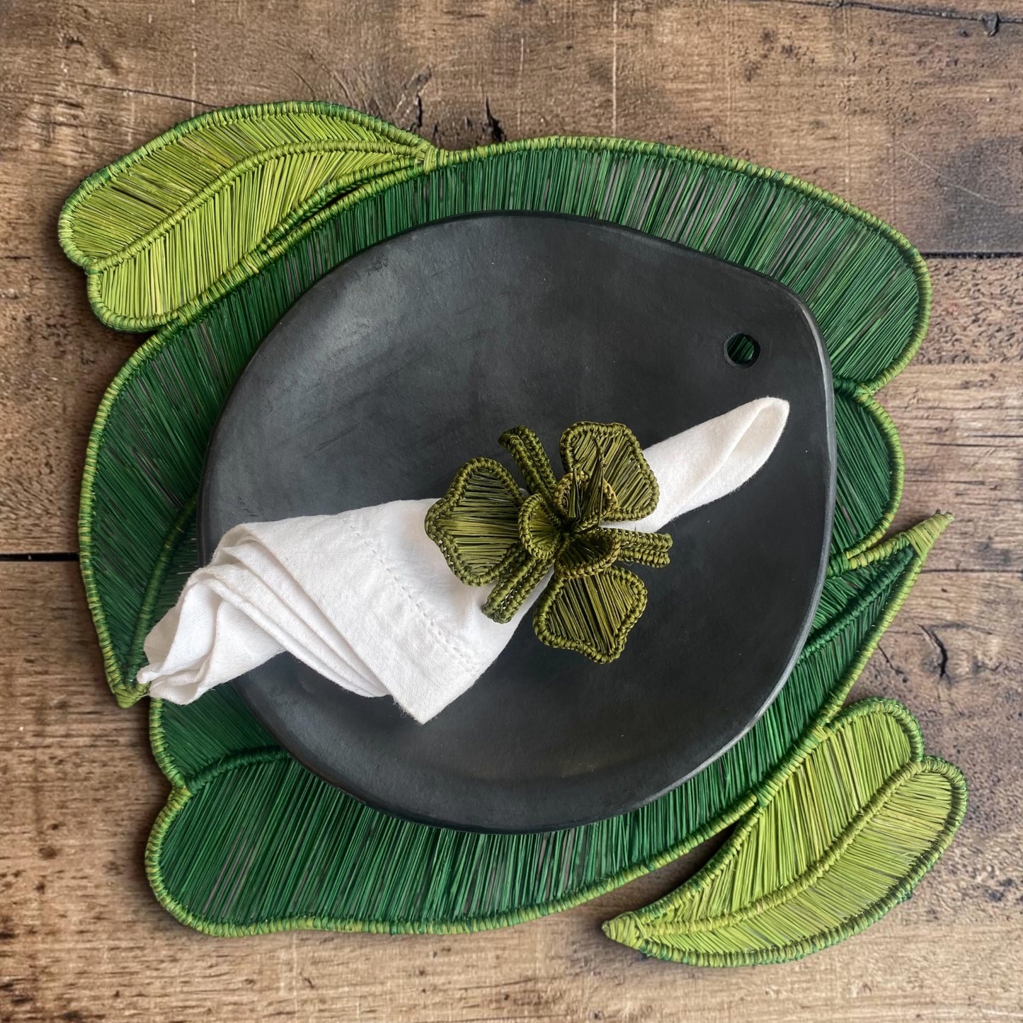 Rond de serviette "LunaIraca" – Fibre naturelle artisanale 🌙