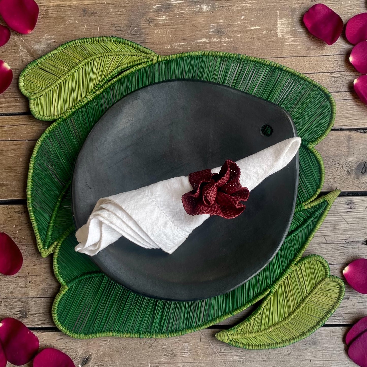 Rond de serviette "LunaIraca" – Fibre naturelle artisanale 🌙