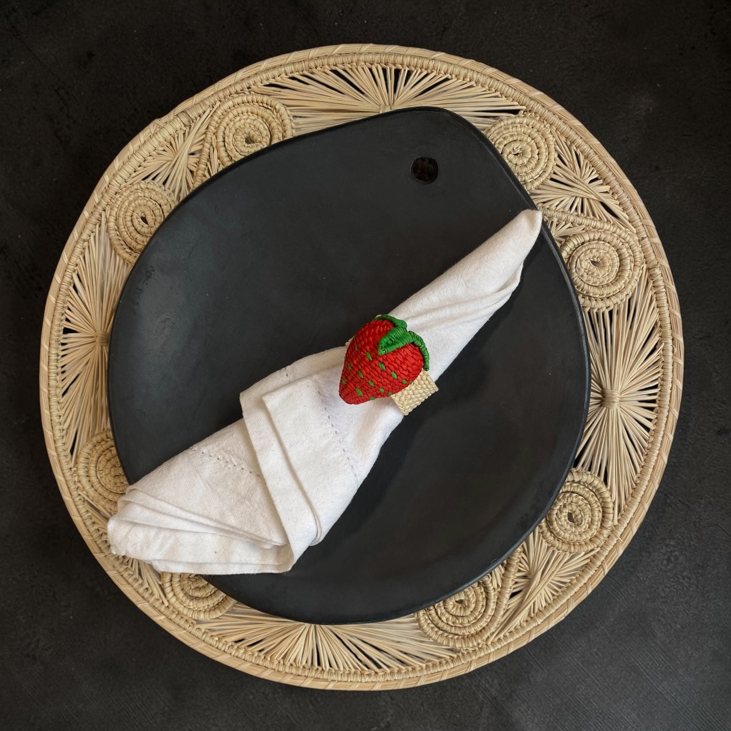 Rond de serviette "LunaIraca" – Fibre naturelle artisanale 🌙