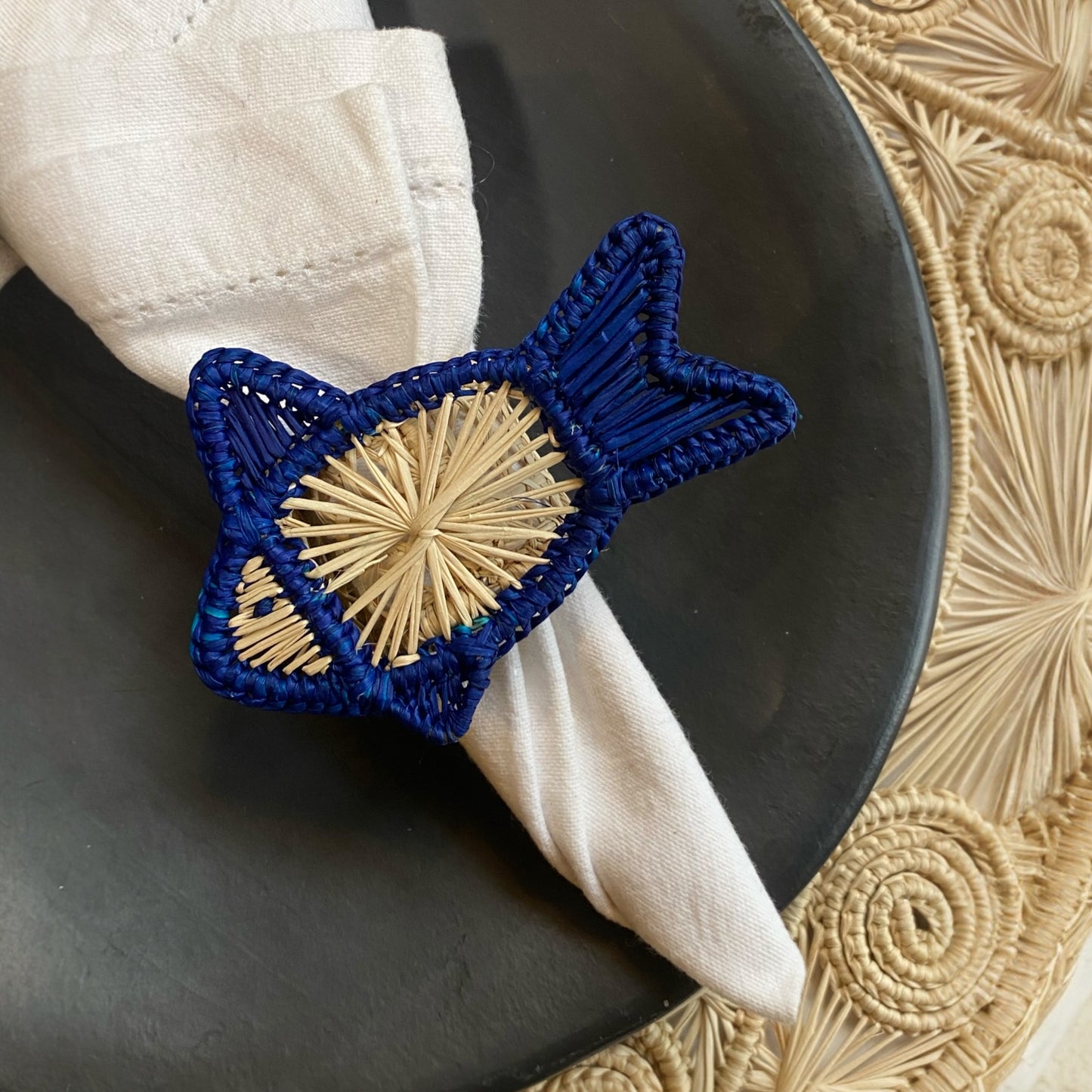 Rond de serviette "LunaIraca" – Fibre naturelle artisanale 🌙