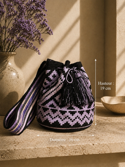 Sac seau MOCHILA Wayuu PETIT – Artisanat traditionnel de Colombie