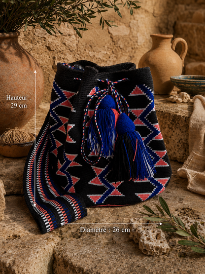 Sac seau GRAND MOCHILA Wayuu – Artisanat traditionnel de Colombie