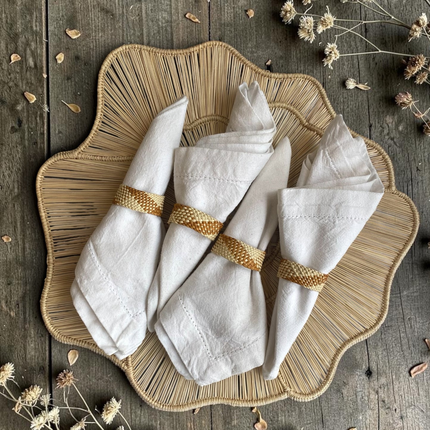 Rond de serviette "LunaIraca" – Fibre naturelle artisanale 🌙
